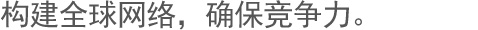 构建全球网络，确保竞争力。 