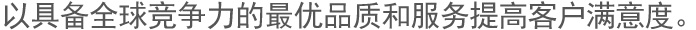 以具备全球竞争力的最优品质和服务提高客户满意度。 