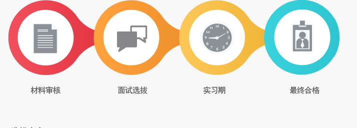 材料审核-面试选拔-实习期-最终合格 